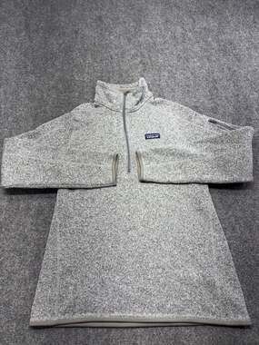 Patagonia Better Sweater 1/4 Zip Fleece Pullover light Gray heather Women Size L